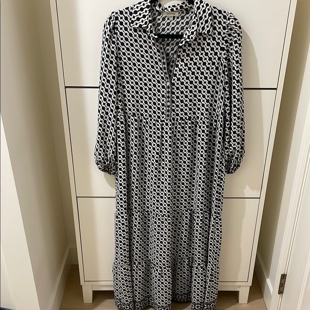 Max Studio M Black and White Patterned Women's Dress